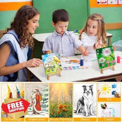 Mimorou 150 Pack Mini Canvas with Easel Sets, Small Stretched Canvas Panels w…