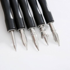2 Sets/12pcs Comic Pen Holders and Dip Students Art Drawing Writing Pen Suit