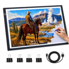 A2 Extra Large Tracing LED Light Pad for Diamond Art, Premium, Black