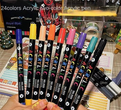 Professional Acrylic Paint Markers Dual Tip Fine Brush Pens for Stone Wood