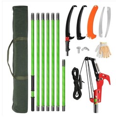 24ft Manual Pole Saw, Lightweight Tree Trimmers Long Handle Pruner Set, Sharp St