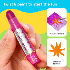 100% Washable Tempera Paint Sticks for Kids – 12 Non-toxic Paint Markers for Kid