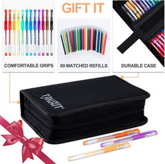 Glitter Gel Pens, 160 Pack Glitter Pen with Case for Adults Coloring Books, Arti