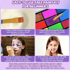 42 Color Face Painting Kit – Non-Toxic, Easy Apply & Remove for All Occasions