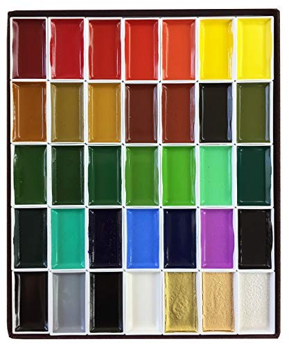 Kissho Gansai Japanese Watercolor Paint Set 35Colors Traditional Nihonga Art