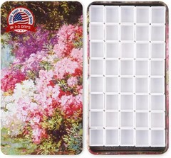 Portable Watercolor Tins Paint Palette with 40Pcs Empty Half Pans and Magnetic S