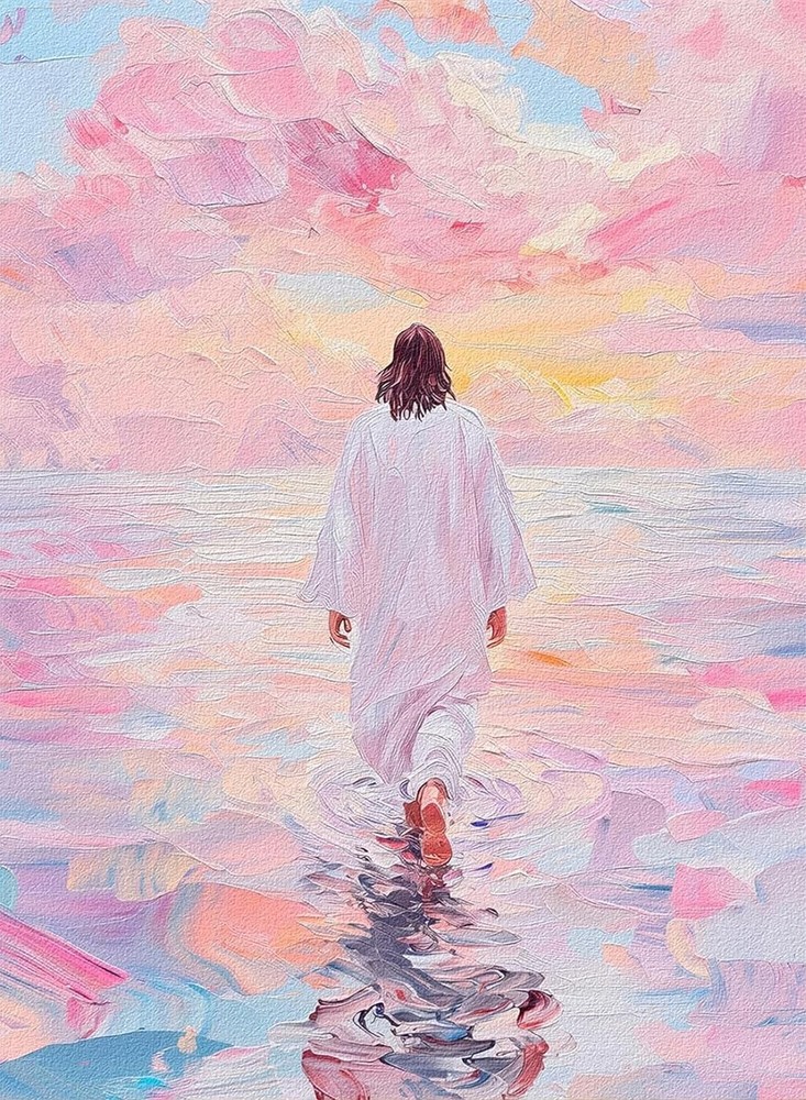 Paint by Numbers for Adults and Kids, Pink Wall Art Religious Christian Paint…