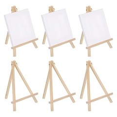 Mini Wood Display Easels, 11.8″x7.9″Painting Easels(Pack of 6, Wood Color)