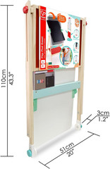 Double-Sided Kids Easel with Chalkboard, Whiteboard, and Art Supplies