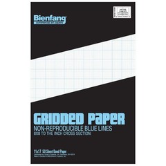 Bienfang Designer Grid Paper Pad, 8×8 Cross Section, 11 x 17 inches, 50 sheets
