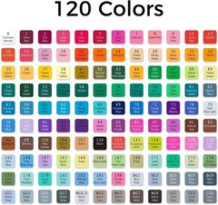 Vibrant 120 Color Dual Tip Alcohol Markers for Creative Minds – Perfect Gift