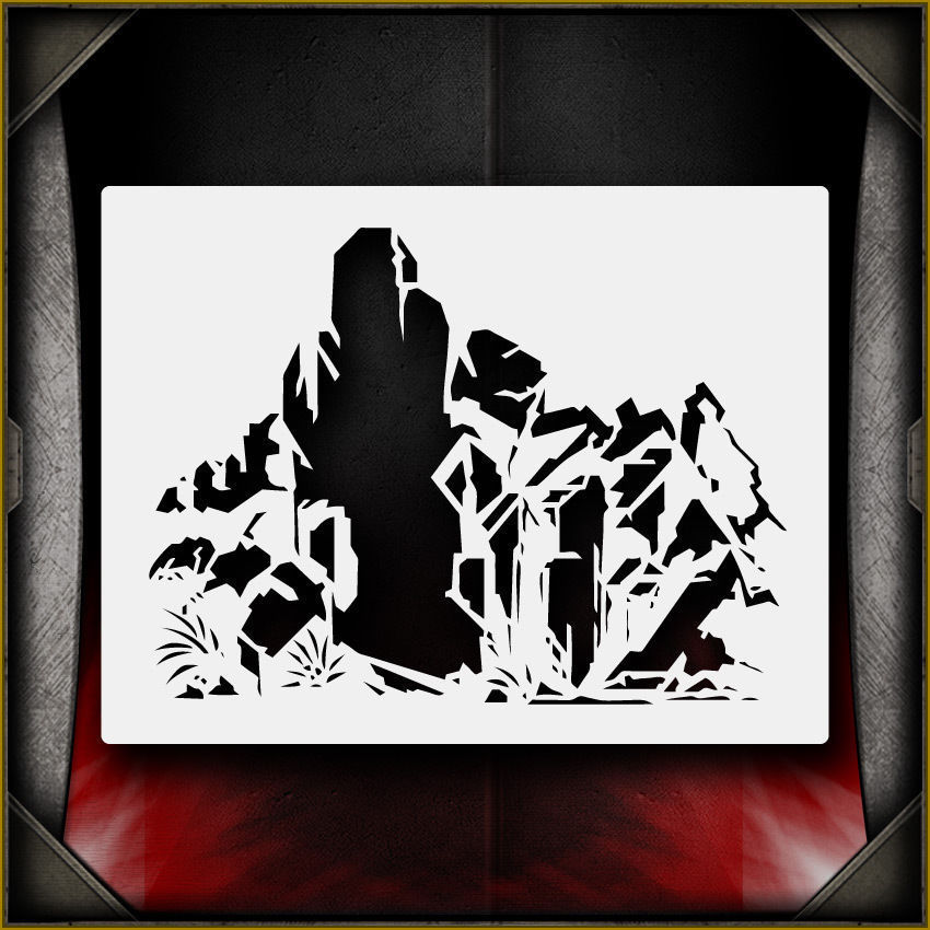 Rock Pile 2 – Airbrush Stencil Template Airsick