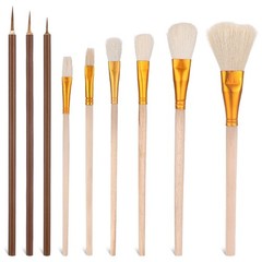 9 Pack Pottery Glaze Brushes Set for Pottery , Acrylic Painting ,3170