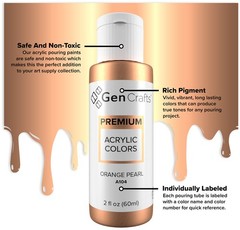 Metallic Acrylic Pouring Paint 12 Colors 2 Oz Bottles – Pre-Mixed Ready to Pour