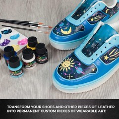 Premium Acrylic Shoe & Leather Paint Kit 29-Color with 4 Brushes (1 oz Bottle…