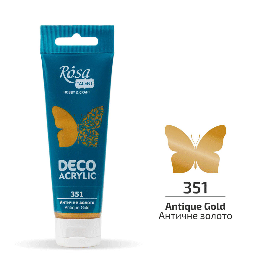 Rosa Studio Acrylic for Decor. (351) Antique Gold. Metallic. 2.54 oz.
