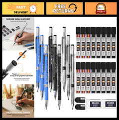 29-Piece Mechanical Pencil Set with 192 Lead Refills, Erasers & Sharpeners for A