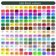 168-Color Watercolor Paint Set with Brushes & Pad