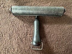 7.25″ Hard Rubber Brayer Roller Inking Block Art Printing Ink Vintage B2