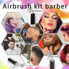 Cordless Airbrush Kit: Portable Compressor, Rechargeable, for Barber, Art, Ma…