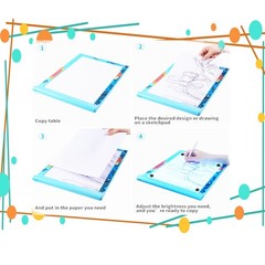 POXIN A4 Light Box Tracing Pad, Dimmable, 2 Way Power, Black, Art Drawing