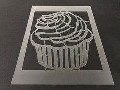Cupcake #4 Stencil 10mm or 7mm Thick, Cupcakes, Cakes, Baking, Birthday