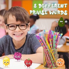 120 Pcs Scented Colorful HB Pencils with Erasers – Fun Motivational Bulk Set for