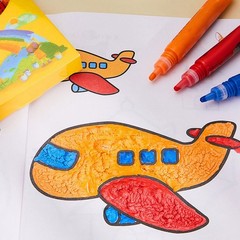 6/12PCS 3D Magic Popcorn Pens Puffy Paint Bubble Pen Kids Children 3D Art Pens