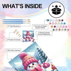 2 Pack Snowman Christmas Paint by Numbers Kit for Adults & Kids, Santa Claus …