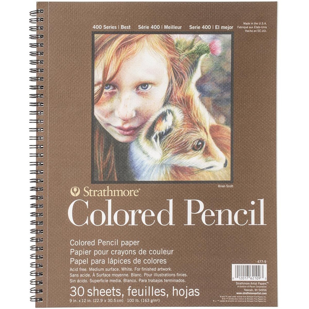 Strathmore 9×12 Colored Pencil Pad 30 Sheets White Acid Free Art Paper
