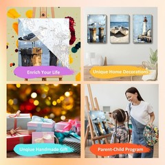 3 Pack Beach Paint by Numbers Kit Ocean Scene DIY Canvas Painting Art 8×12