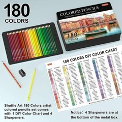 180 Shuttle Art Premier Colored Pencils Platinum Soft Core Artist Paint Tin