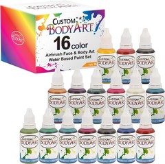 All Skin Types 16 Color Airbrush Face & Body Paint – Water-Based & Blendable