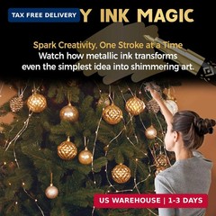 Pagather 3Pcs Chrome Paint Markers, Gold Color Permanent Mirror Liquid Chrome Pe