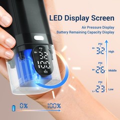 Cordless Airbrush Kit with Compressor, 32 PSI, LED Display, Adjustable Pressure