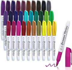 30 Permanent Markers Fine Point Assorted Colors for Coloring Doodling