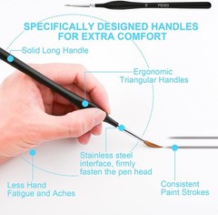 10 PCS Miniature Paint Brushes Kit, Fine Detail Painting Brush Micro Professiona