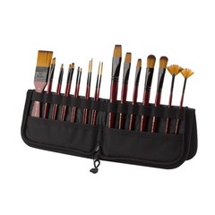 Folding Paint Brush Easel Travel Case 9 Inch Long Holder Organizer 20 Brushes