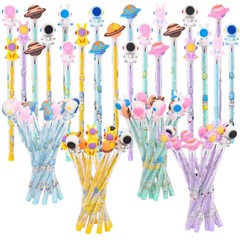 Ulema 48 Pieces Cute Stackable Pencils Space 1 Count (Pack of 48), Colorful
