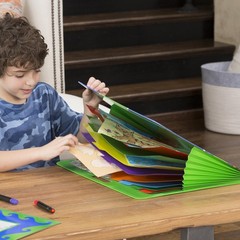 My Art Place Expandable Color-Tabbed Portable Art Storage Portfolio with Deco…