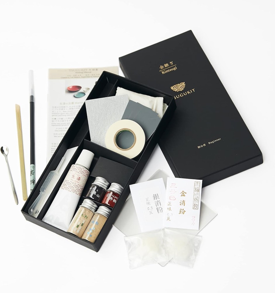 TSUGUKIT Kintsugi Japanese Golden Lacquer Repair Kit Gold 0.1g Silver 0.2g New