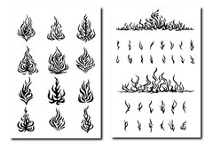 Mylar Airbrush Paint Tracing Stencils Camouflage Tattoo RC Body Mask FLAMES FIRE