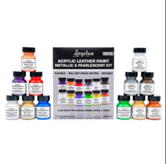 ANGELUS ACRYLIC LEATHER PAINT PEARLESCENT AND METALLIC PAINT KIT – FREE POSTAGE