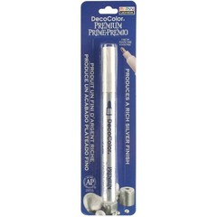DecoColor Premium Fine Tip Paint Marker Pen Opaque Metallic Finish Silver