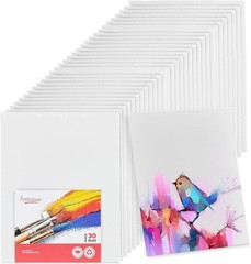 Pack of 30 Canvases for Painting 8 x 10 Inch 100% COTTON Blank White Canvas