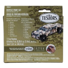 Testors 308937 6 Color Acrylic Paint Set Wooden Derby Car with Paint Tray