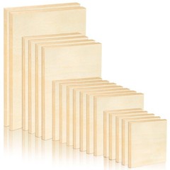 18 Pack Unfinished Wood Canvas Panels Kit Wooden Panel 11.8 x 7.9 inches, tan