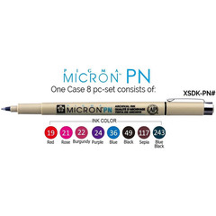 Sakura Pigma Micron PN 8Pc Colour Marker Set Technical Sketching Drawing Pens