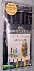NOS Faber Castell set of 6 PITT brush tip artist pens, Landscape – 16 71 05