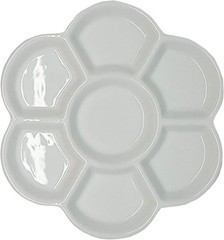 White Porcelain Watercolor Palette – Washable Ceramic 1″ x x 0.2″,